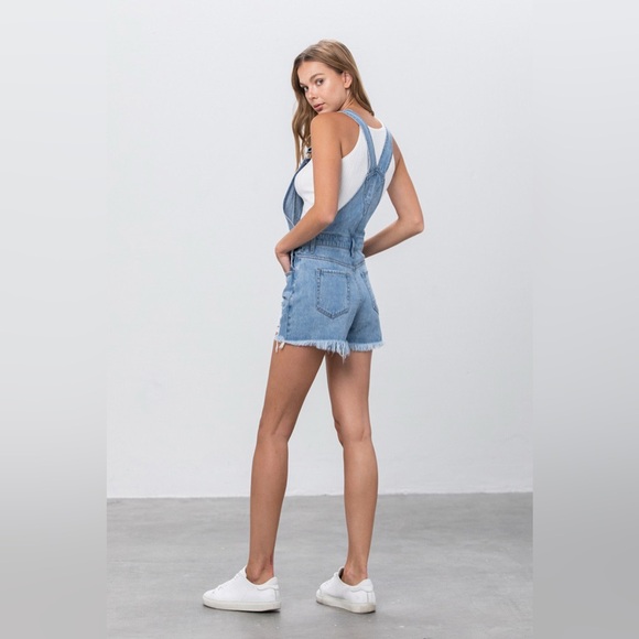 Insane Gene Jean Shorts Overalls Size Small - Picture 14 of 16